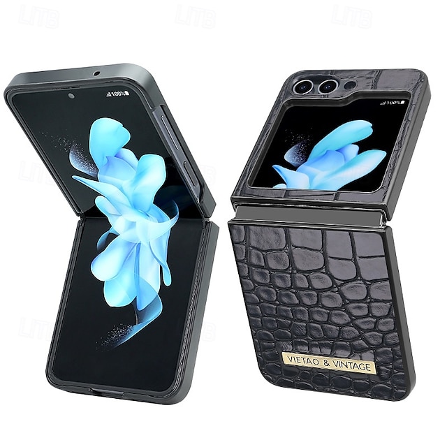  telefon Etui Til Samsung Galaxy Z Flip 5 Z Flip 4 Z Flip 3 Bakdeksel Støtsikker Kontor / Bedrift PU lær