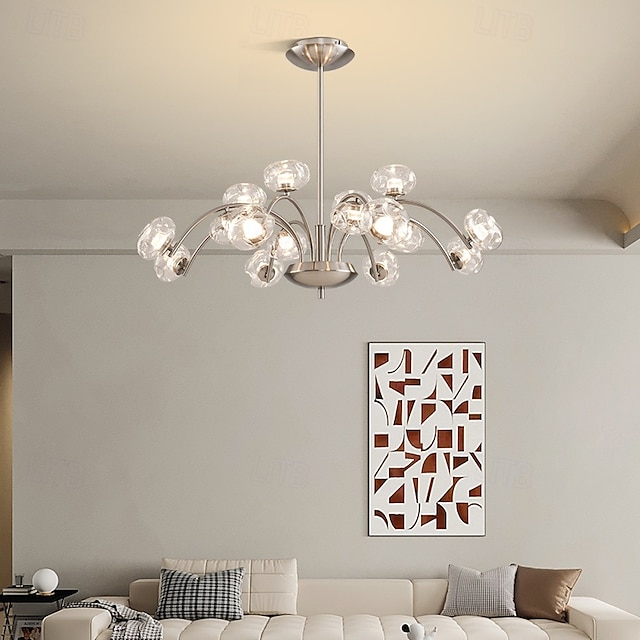  sputnik design lampada a sospensione metallo stile floreale anodizzato moderno country 75cm 110-240v