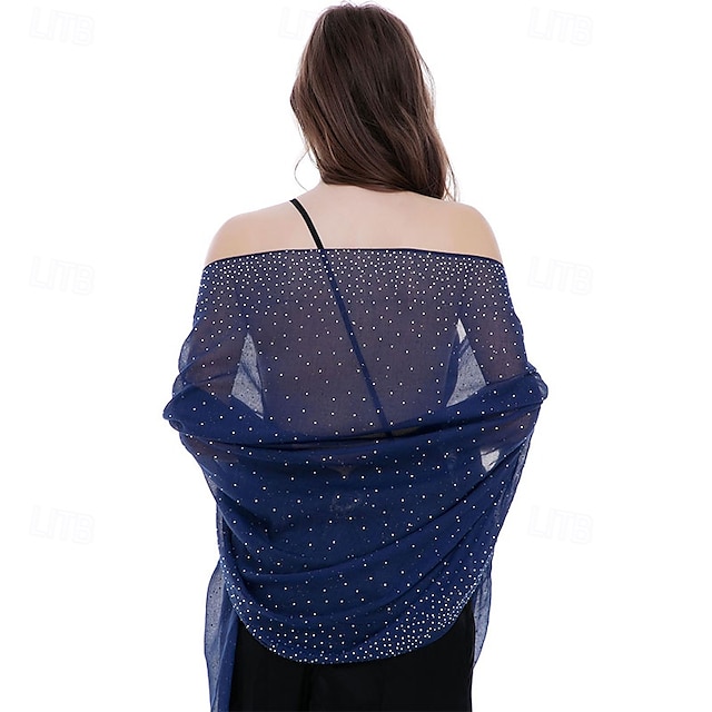  scialli e mantelle da notte stellata per abiti da sera, sciarpa lucida per abiti formali da donna