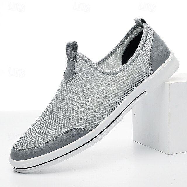  slip-on-sneakers i mesh som andas för män – lätta promenadskor med luftig design för sommar, resor och vardagsbruk