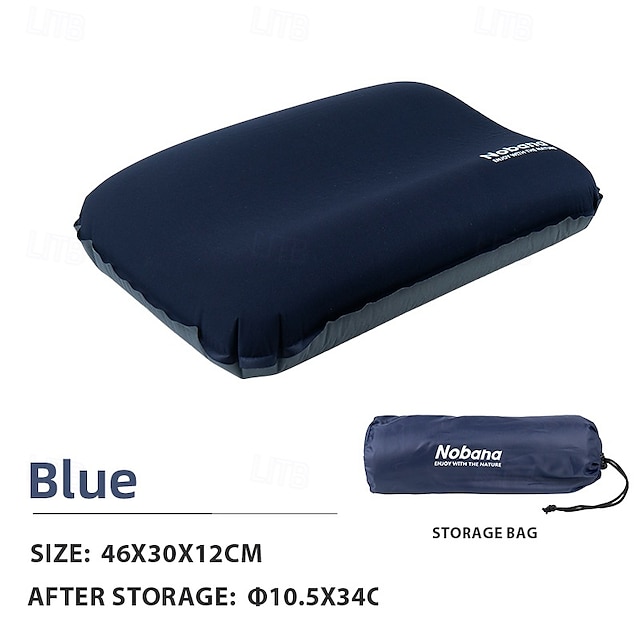  1Pc Outdoor 3D Sponge Pillow with Automatic Inflatable Pillow Comfortable Travel Pillow Easy Inflate Deflate for Camping Hiking Resting Neck Support Compact and Lightweight Outdoor Gear