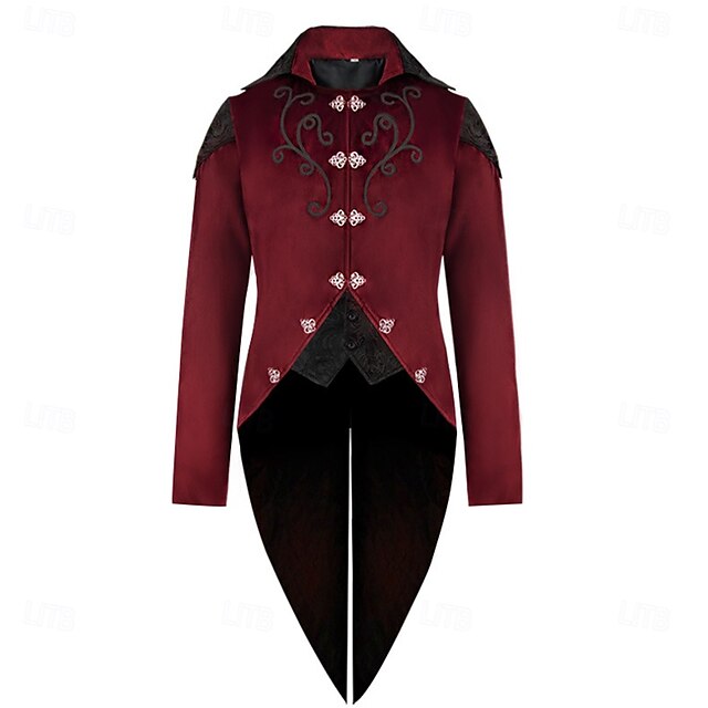  Punk & Gotisk Middelalderkostumer Steampunk Jakke Maskerade Vampyr Pestlæge Udklædning Herre Royal Steampunk Karneval Maskerade Fest Voksne Frakke