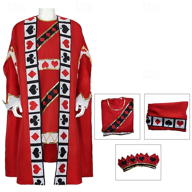  Alice in Wonderland Pohádka Srdcový král Cosplay kostým Úbory cosplay Filmové kostýmy for Pánské Dospělé Plesová maškaráda Výkon Večírek