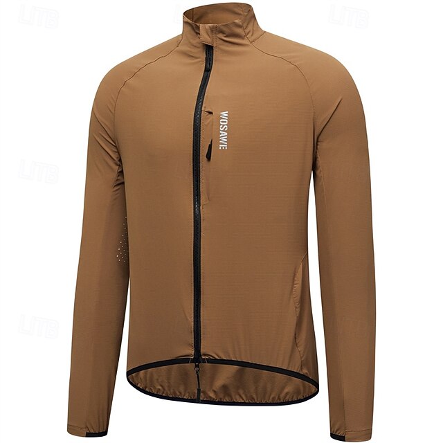  Herre Dame Sykkeljakke Sykkeltrøyer Helfarge Langermet Sykkel Jersey Softshell-jakker Regnfrakke med 3 baklommer Fjellsykling Vanntett Hurtigtørkende Pustende sport Svart Gul Grå Klær