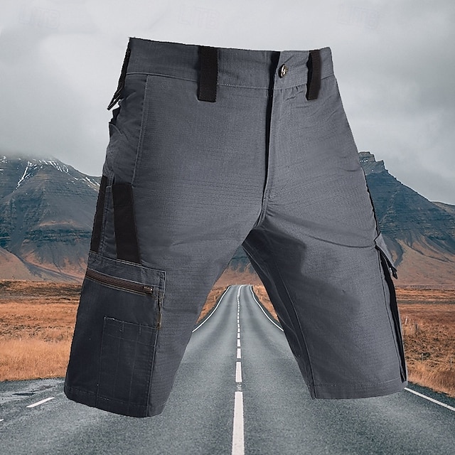  Per uomo Pantaloncini tattici Pantaloncini modello cargo Pantaloncini Bermuda Maglia da escursione Vita elastica Multi tasca Gamba dritta Color Block Impermeabile Indossabile Lunghezza del ginocchio