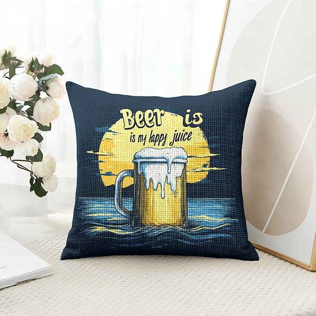  Øl Entusiast Dekorative Kasteputer Deksel 1PC Myk Kvadratisk Sofa Pute Sak Puteputer Soverom Stue Sofa Stol