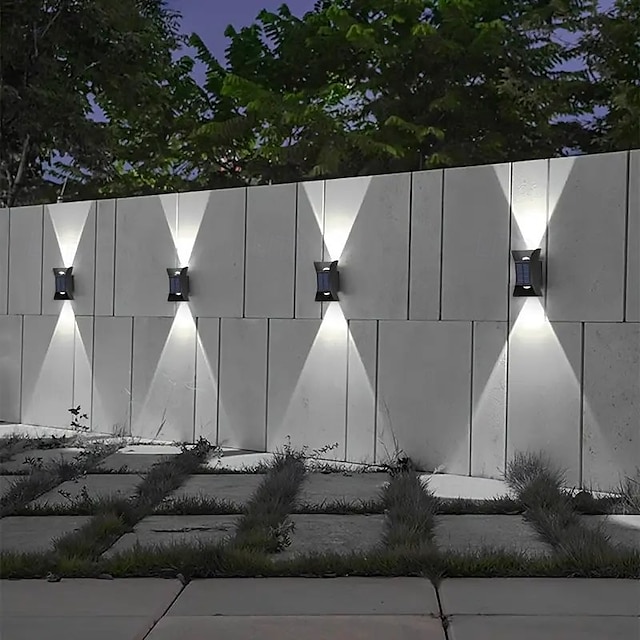  lampada da parete solare - durevole &illuminazione verso il basso, impermeabile ip65, recinzione esterna, giardino, portico, illuminazione garage 1/2 pz