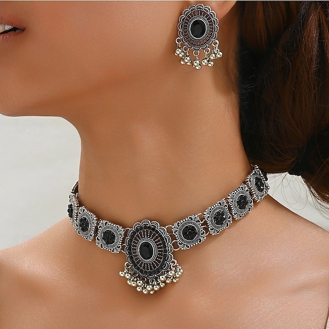  Conjuntos de joyas para novias, 1 juego de pendientes de aleación de diamantes de imitación, collar, conjunto de joyas artísticas de moda elegante para mujer para bodas, invitados a la boda, fiesta,