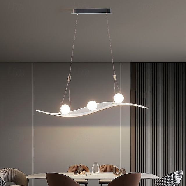  Creative LED Pendant Light Modern Linear LED Chandelier Dimmable Pendant Lighting with Remote Adjustable Hanging Light Fixture Light Fixture for Kitchen Bedroom Dining Living Room 110-240V