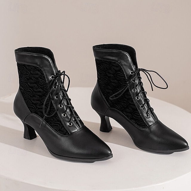  Rococo Victorienne Renaissance Chaussures Bottes Dentelle Fleuri Déguisement Femmes Royal Mascarade Tenue Quotidienne Adulte