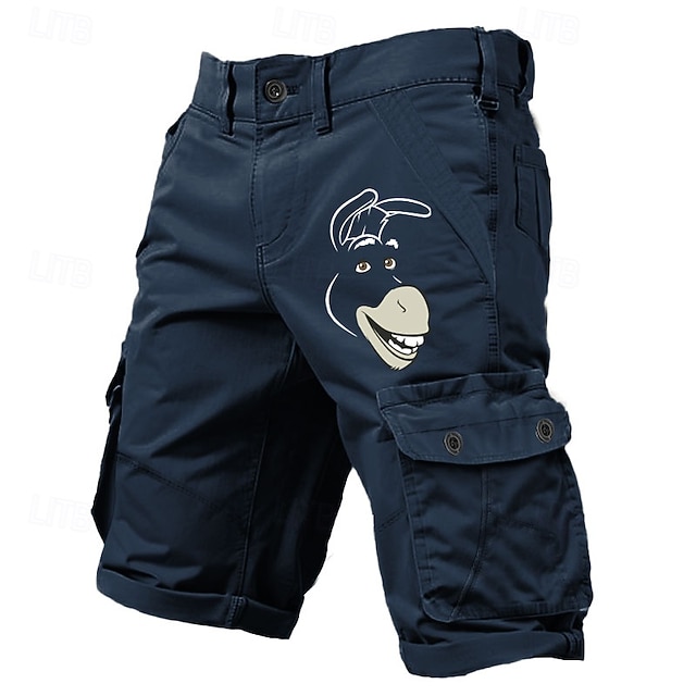  Homme Animal Âne Drôle Shorts cargo Shorts de Travail Taille Moyenne Classique Occasionnel Extérieur Camping & Randonnée Poches multiples Designer Vêtement Tenue