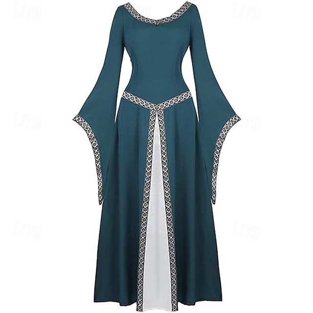  Medieval Renaissance Cocktail Dress Prom Dress Outlander Elven Fancy Dress Women's Halloween Carnival Masquerade LARP Ren Faire Festival Adults' Dress