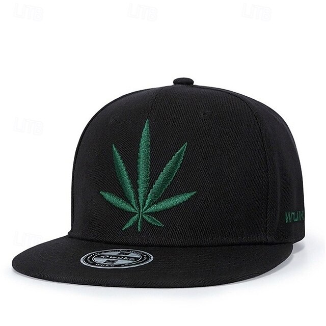  Herr Snapback hatt Solhatt Vit Svart / vit Bomull / Polyesterblandning Broderad Mode Ledigt Dagligen Ogräsblad Justerbara Solskyddskräm Andningsfunktion