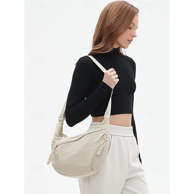  Sac à bandoulière léger pour femme – Sac à bandoulière décontracté en nylon imperméable avec bandoulière réglable, design multi-poches pour les voyages, le shopping et l'utilisation quotidienne