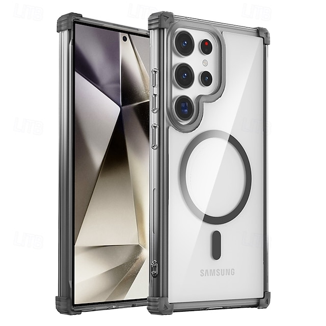  telefono Custodia Per Samsung Galaxy S24 Ultra Plus S24 FE S23 Ultra Plus S22 Plus Ultra Copertura Posteriore Magnetico Supporta la Ricarica Wireless Resistente agli urti Retrò PC