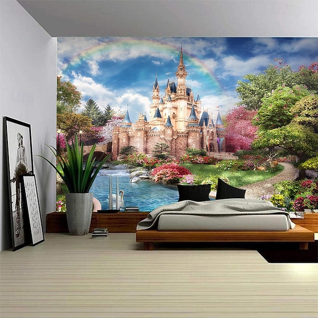  Landscape Garden Theme Hanging Tapestry Wall Art Large Tapestry Mural Decor Photograph Backdrop Blanket Curtain Home Bedroom Living Room Decoration