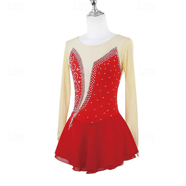 Robe De Patinage Artistique Noire Pour Filles Et Adolescentes - Costume Élégant LIUHUO