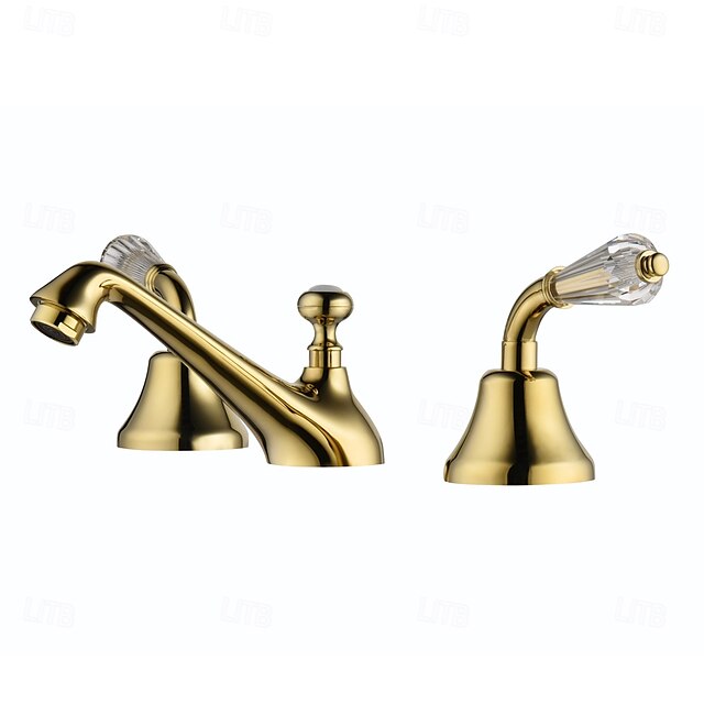  Robinet lavabo - Séparé Plaqué Diffusion large Deux poignées trois trousBath Taps