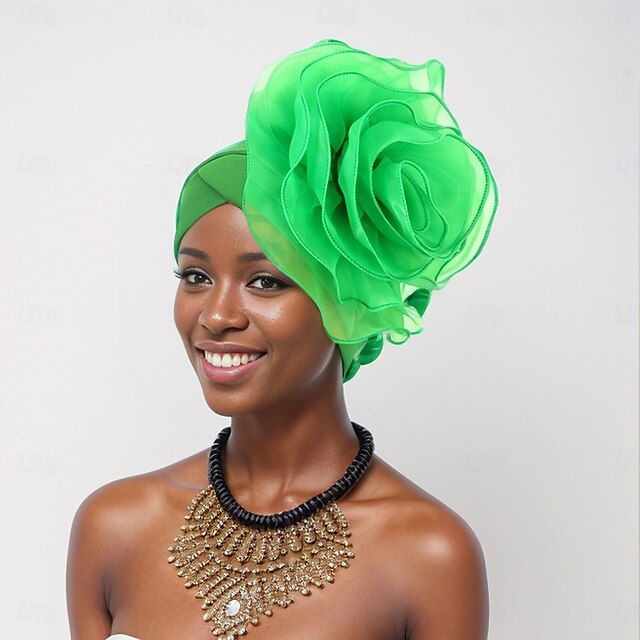  Chapéu Rede Chapéu mole turbantes Formal Casamento Com Flor Tule Capacete Chapéu
