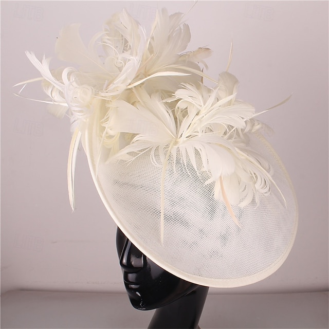  accessoire Imitation Lin Plumes Mariage Soirée Élégant Mariage Avec Plume Casque Couvre-chef