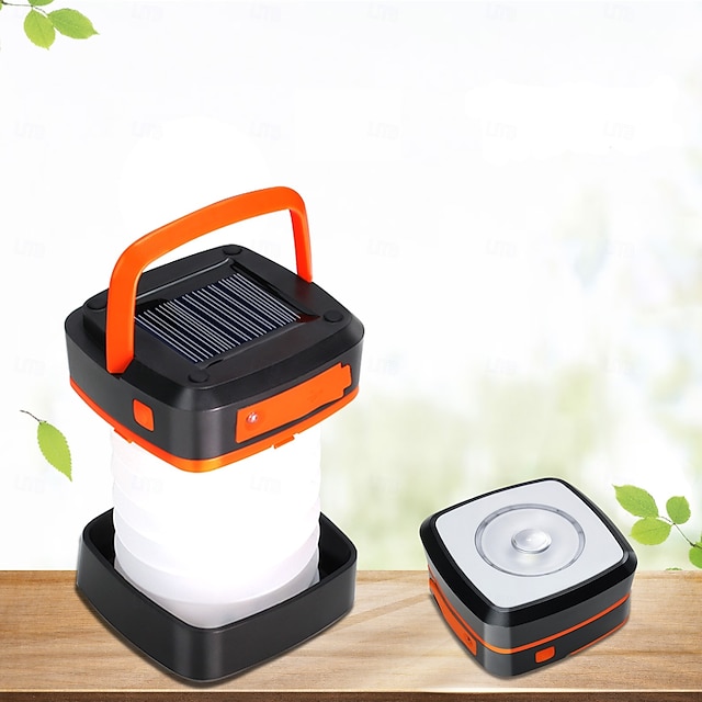  Luminile LED solare exterioare lămpi foldabile solare pentru camping lanternă lumini de mână LED portabilă și reîncărcabilă prin USB lampă impermeabilă pentru camping urgențe intreruperi de curent