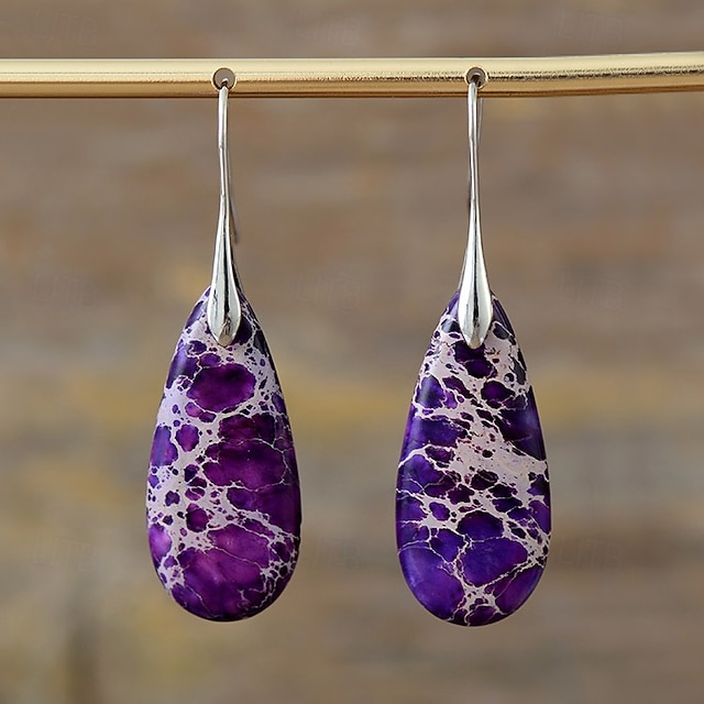  Femmes Boucles d'oreilles Classique Goutte Élégant Des boucles d'oreilles Bijoux Argent / Noir et Or / Preto e Prateado Pour Mariage Soirée 1 Paire