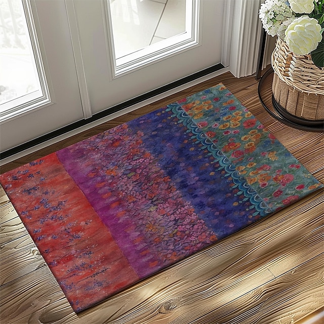 Blommig Etnisk Doormat Kök Mat Golv Mat Halkfri Area Mat Oljetålig Mat Inomhus Utomhus Mat Sovrum Dekor Badrum Mat Entré Mat Vår Sommar