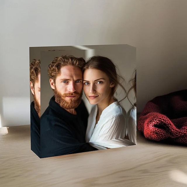  Personalized Photo Block Acrylic Custom Glass Photo Block Acrylic Block Photo Crystal Wedding Gift Birthday Father's Day Weddings