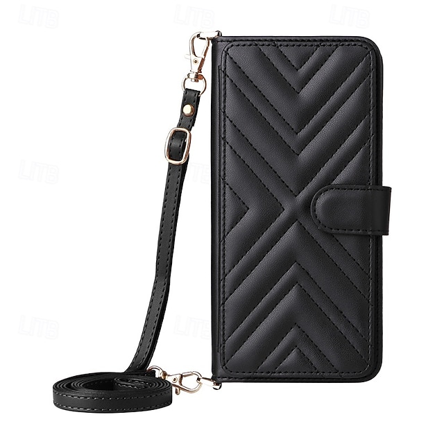  teléfono Funda Para Samsung galaxia S25 S24 S24 FE S23 Ultra Plus S22 Plus Ultra A55 5G A35 5G A25 A15 A14 Gire la tapa con Soporte con cordón con correa de muñeca Retro TPU Cuero de PU