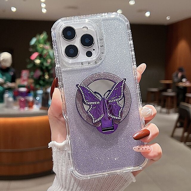  téléphone Coque Pour iPhone 16 15 14 Pro Max Plus iPhone 16e iPhone 13 12 Pro Max Coque Arrière avec Support Miroir Magnétique Rétro TPU PC