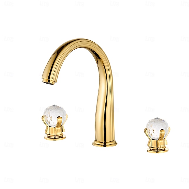  Robinet lavabo - Séparé Plaqué Diffusion large Deux poignées trois trousBath Taps