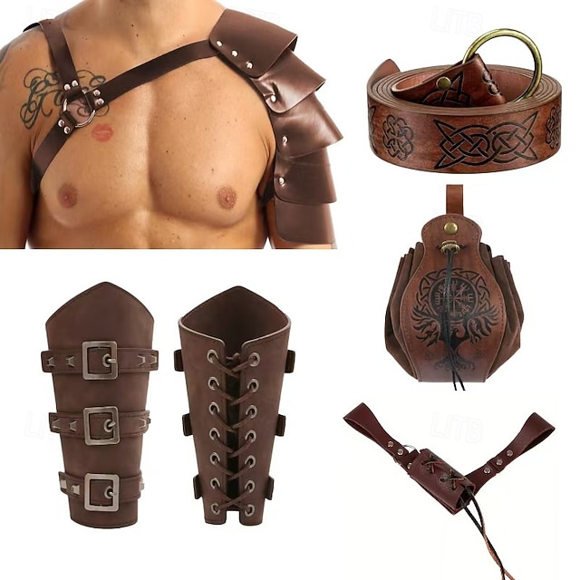  Punk & Gothic Medieval Renaissance Waist Belt Wristband Knight Ritter Viking Archery Fancy Dress Men's Women's Unisex Viking Fantasy Halloween Masquerade Performance Stage LARP Adults' More