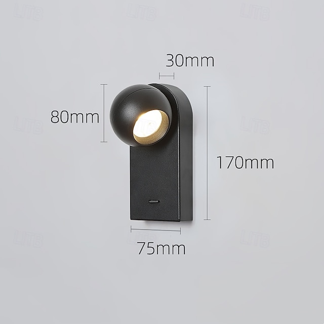  Al Coperto LED Lampade da parete per interni Camera da letto Ufficio Metallo Luce a muro 110-240 V 7 W