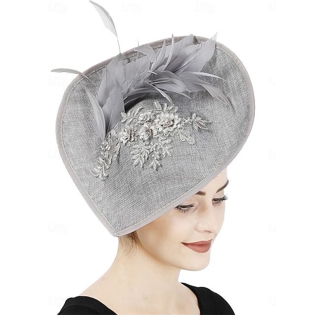  Coiffe Tulle Mariage Élégant ancien Avec Plume Casque Couvre-chef