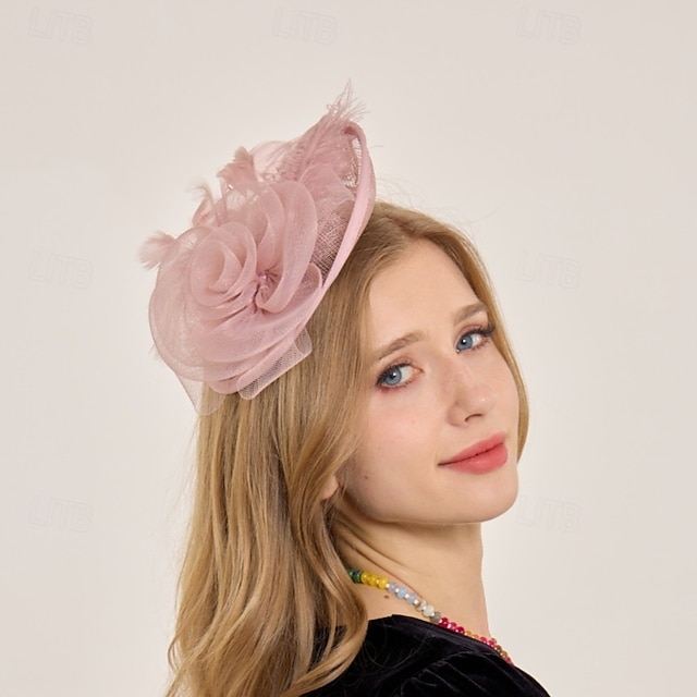  Helm Veren Sinamay Bruiloft Avond Feest Elegant Bruiloft Met Veer Helm Hoofddeksels