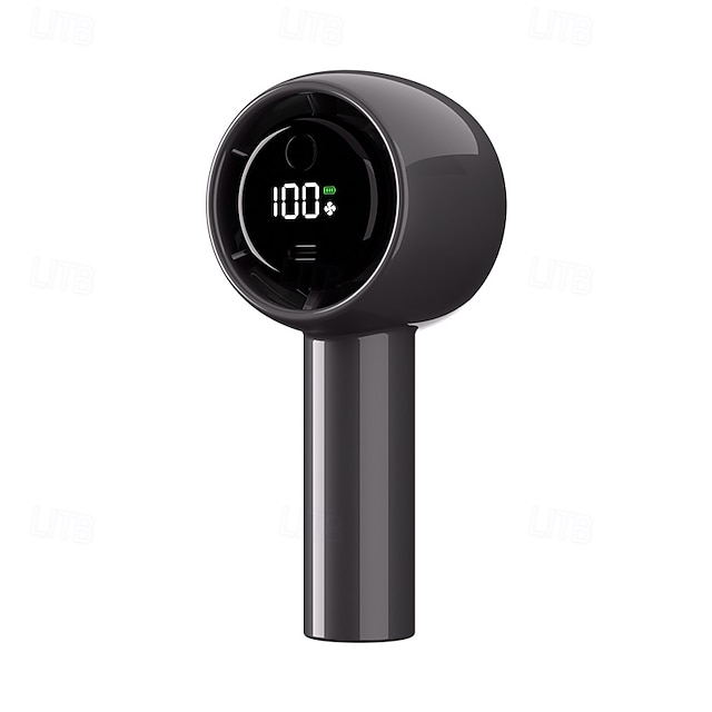  Hochleistungs tragbarer Handheld Ventilator – LED-Anzeige USB wiederaufladbarer Mini Kühlventilator mit 5 Geschwindigkeiten und langer Akkulaufzeit
