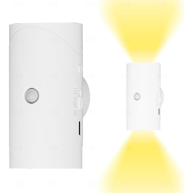  faretti a led sensore di movimento luce notturna design a doppia testa luce per scale ricaricabile lampada da parete magnetica luci notturne da parete a led senza fili per gradini camera da letto