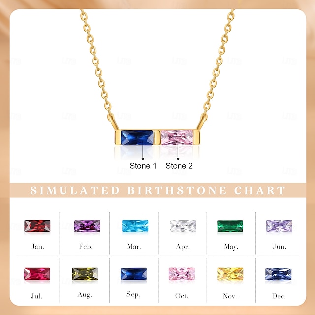  Personalisierte individuelle Geburtsstein-Halskette Individuelles bestes Geschenk für Mama Schmuck mit einzigartigem Geburtsstein für Ehefrau oder Partner