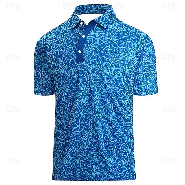Kentucky Derby Men's Printing Polo Short Sleeve Polo Shirts Collared Shirts Business Casual School Outdoor Daily Wear Festival Outfit 3D Print Summer Spring Fall Blue4