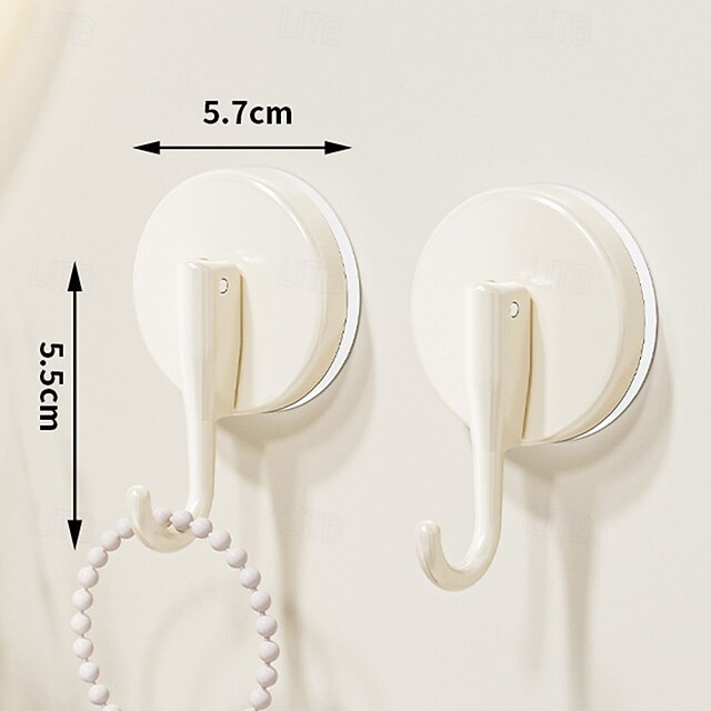  2PCS Suction Cup Heart Hooks, No-Drill Vacuum Wall Hooks, Strong Adhesive Single Hooks for Kitchen, Bathroom, and Door Back Storage