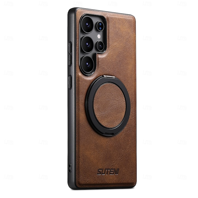  telefon Carcasă Pro Samsung Galaxy S25 S24 S23 Ultra Plus S22 Plus Ultra Zadní kryt se stojánkem Magnetické Podpora bezdrátového nabíjení Retro TPU PC PU kůže