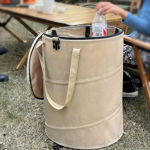  Multi-Purpose Collapsible Trash Can, Waterproof and Durable, Ideal for Camping, Home, Yard, and Garden, Perfect for Toys, Clothes, and Leaf Storage