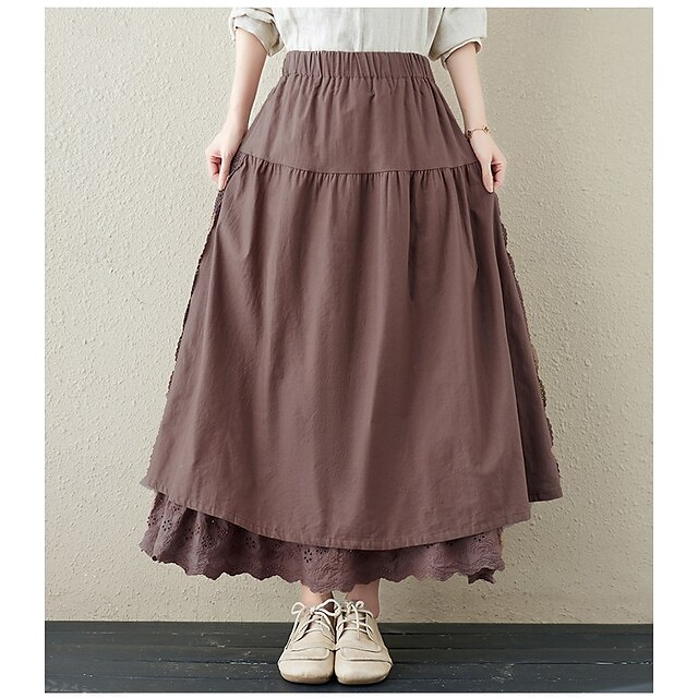  Retro Antiguo Medieval Falda Mujer Mascarada Casual Diario Adulto Falda