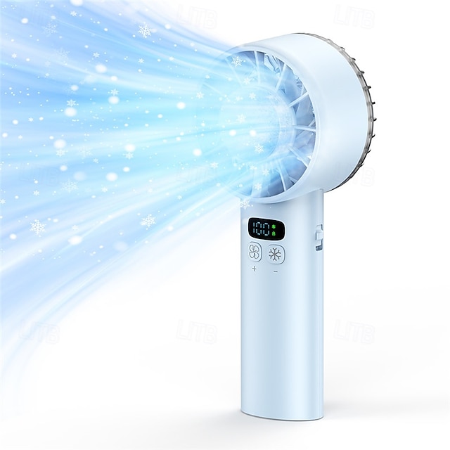  アイス冷却USBハンドヘルドファン – 屋外用の静音操作が可能な100段階ポータブルミニファン