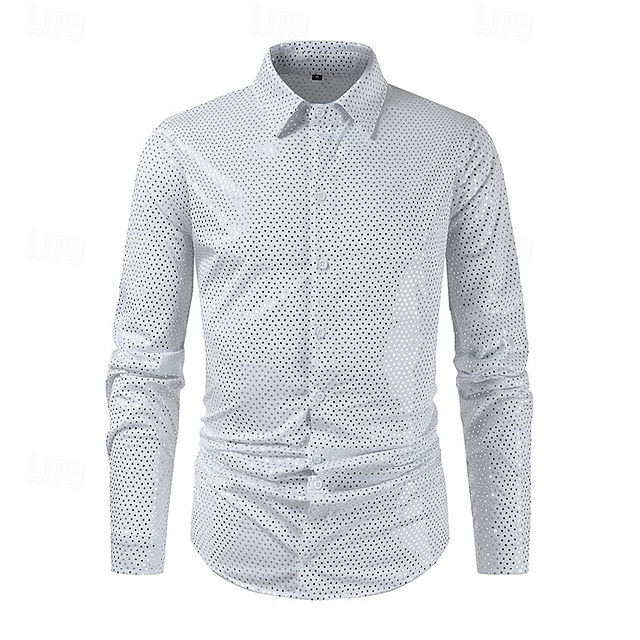  Per uomo Camicia Camicia Estiva Camicia casual Camicia da Spiaggia Camicia con Bottoni Bianco Manica Lunga Semplice Bavero Vacanza Camicia hawaiana Bottonato Abbigliamento Poliestere Moda Casual