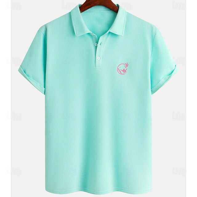 Men's Graphic Polo Short Sleeve Polo Shirts Collared Shirts Casual Resort School Outdoor Daily Wear Home Wear 3D Print Summer Spring Fall Blue4