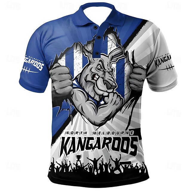 Men's Animal Polo Short Sleeve Polo Shirts Collared Shirts Casual School Outdoor Daily Wear Home Wear 3D Print Summer Blue4