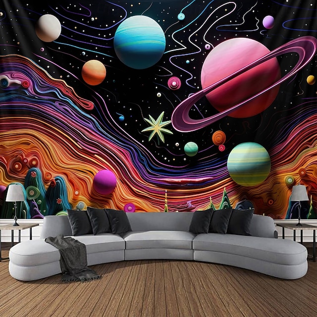  Planet Landskap Hängande Tapestry Väggkonst Stort Tapestry Murals Dekor Fotografi Bakgrundsduk Gardin Hem Sovrum Vardagsrumsinredning