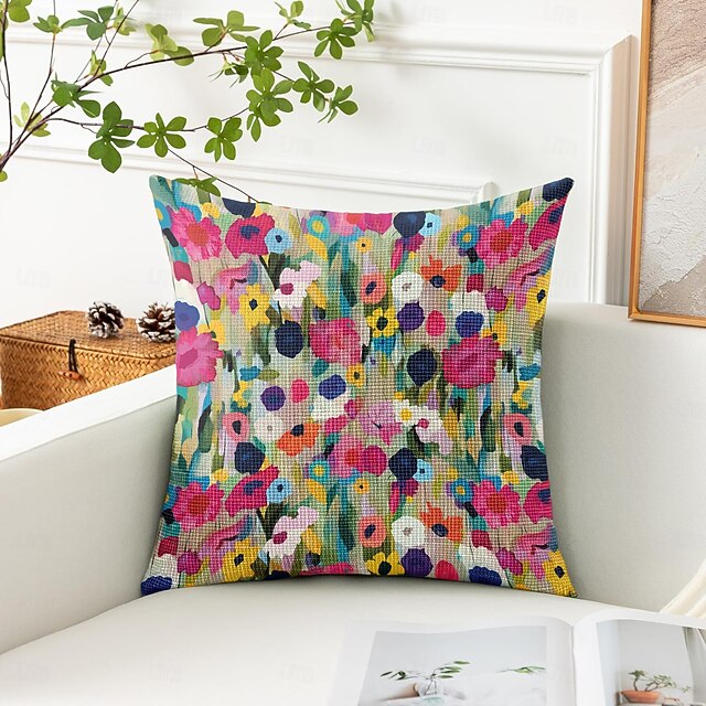  Schilderij Bloemen Decoratieve Toss Kussensloop 1PC Zachte Vierkante Bankkussen Case Kussenhoes voor Slaapkamer Woonkamer Sofa Stoel