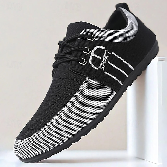  mænds nylon afslappede slip-on sko med kontrasterende teksturer - perfekt til dagligt slid og fritidsaktiviteter